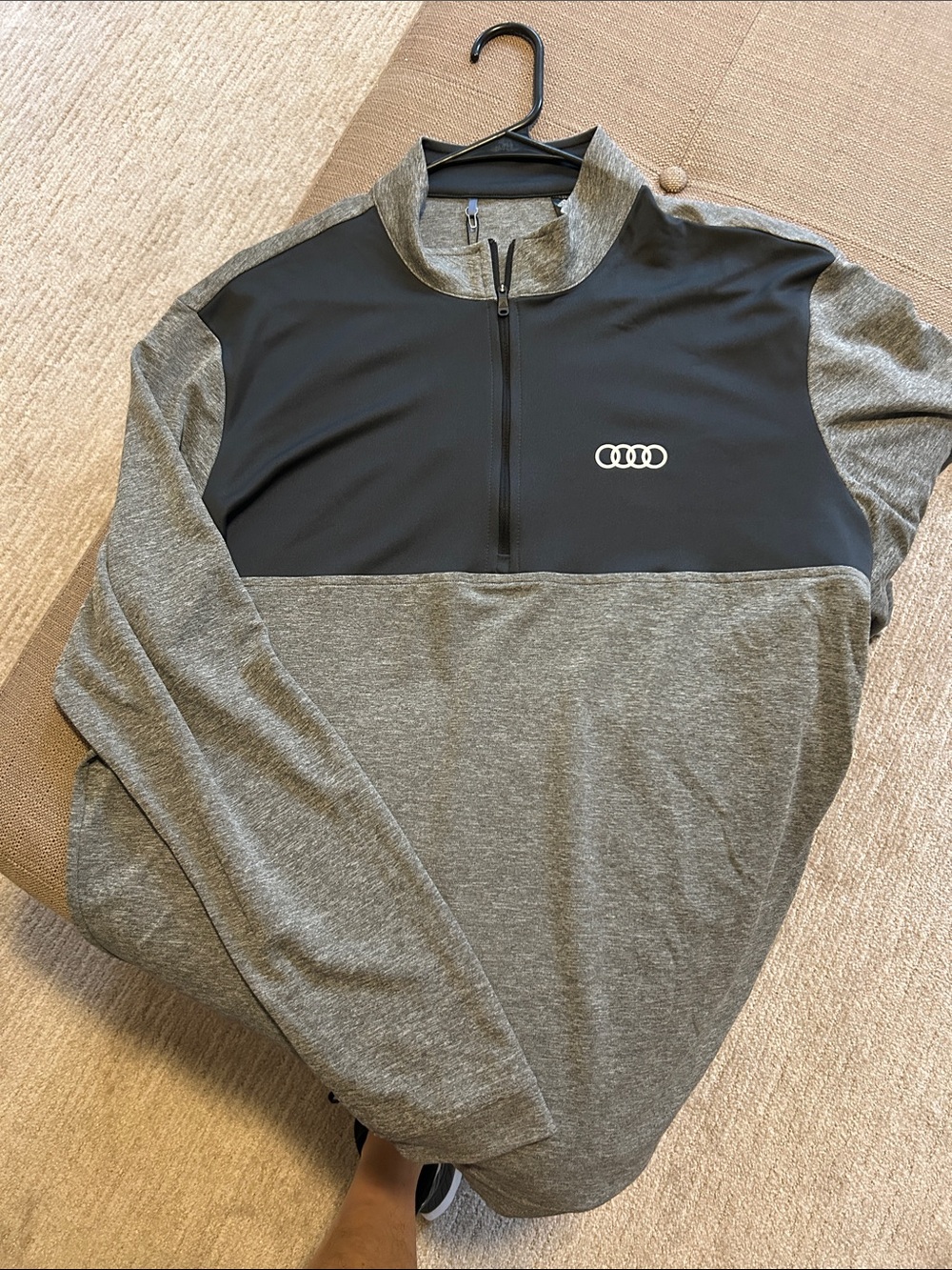 adidas Black & Gray Quarter-Zip Lightweight Jacket